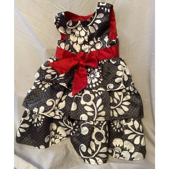 Carter Toddler 3T Sleeveless Ruffle Dress With Red Bow. Adorable Super Cute - Picture 5 of 5
